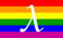 lambda on rainbow flag